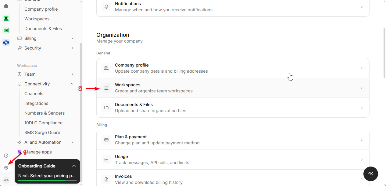 Workspace Dashboard
