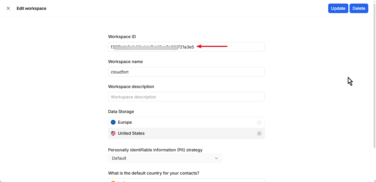 Copy Workspace ID