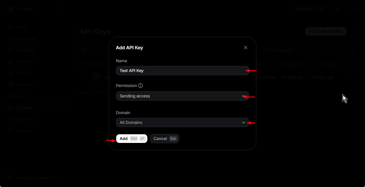 Create API Key