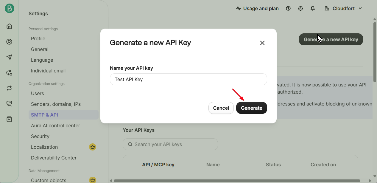 Step 3: Copy API Key