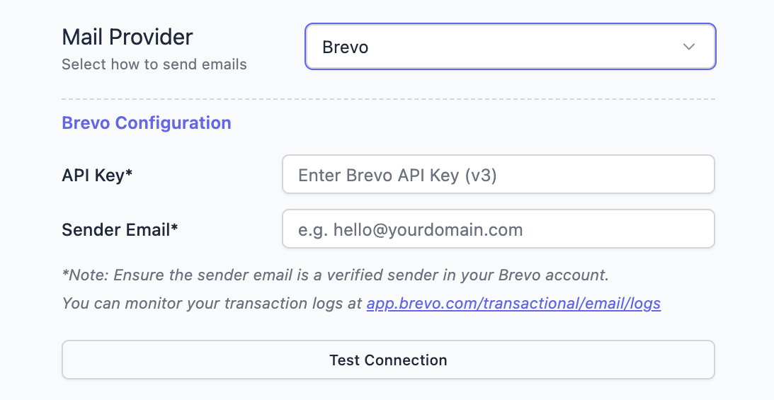 Brevo Configuration Overview