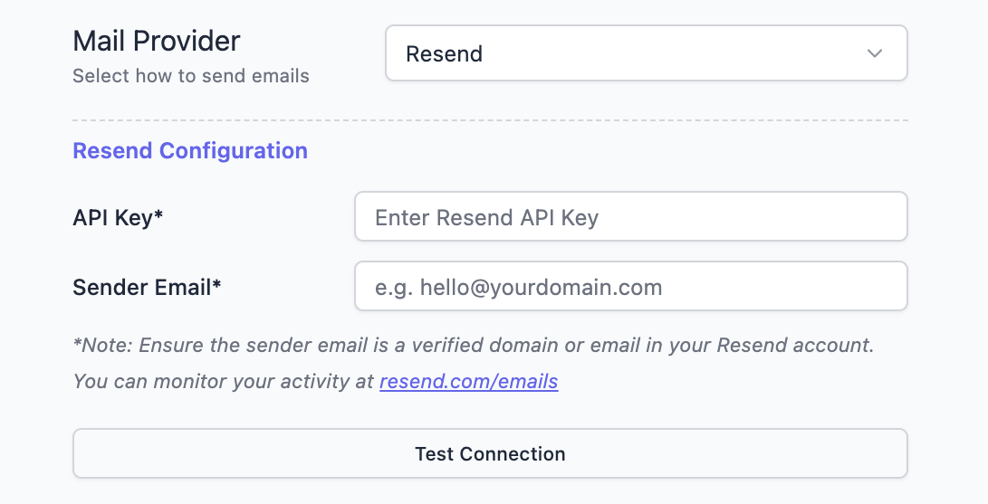 Resend Configuration
